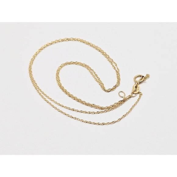 Unique 14K Solid Yellow Gold Designer Singapore Twist Chain Necklace - 20.50" L - Picture 6 of 15